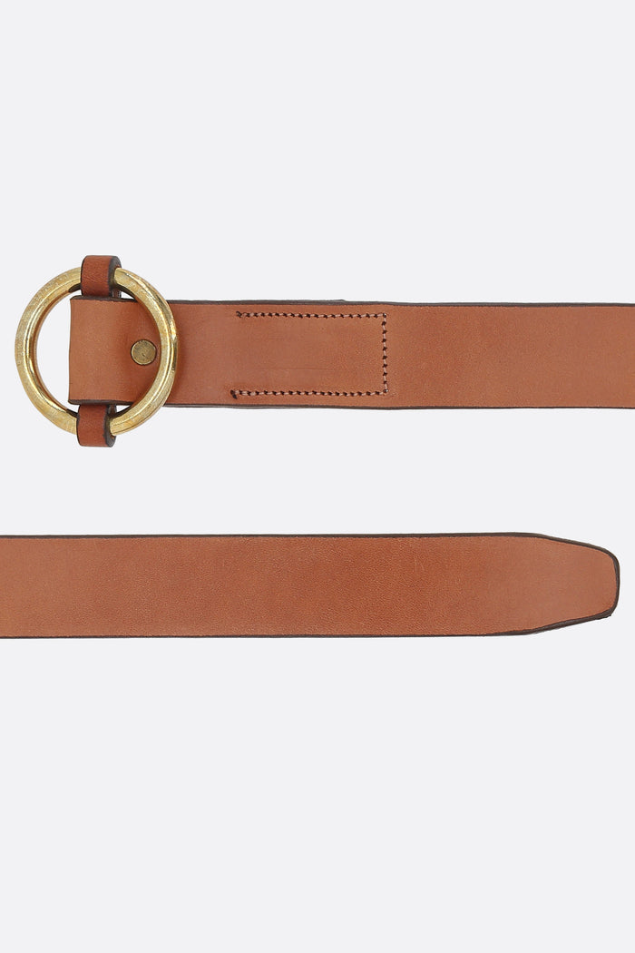 1 1/4" Ring belt in smooth leather