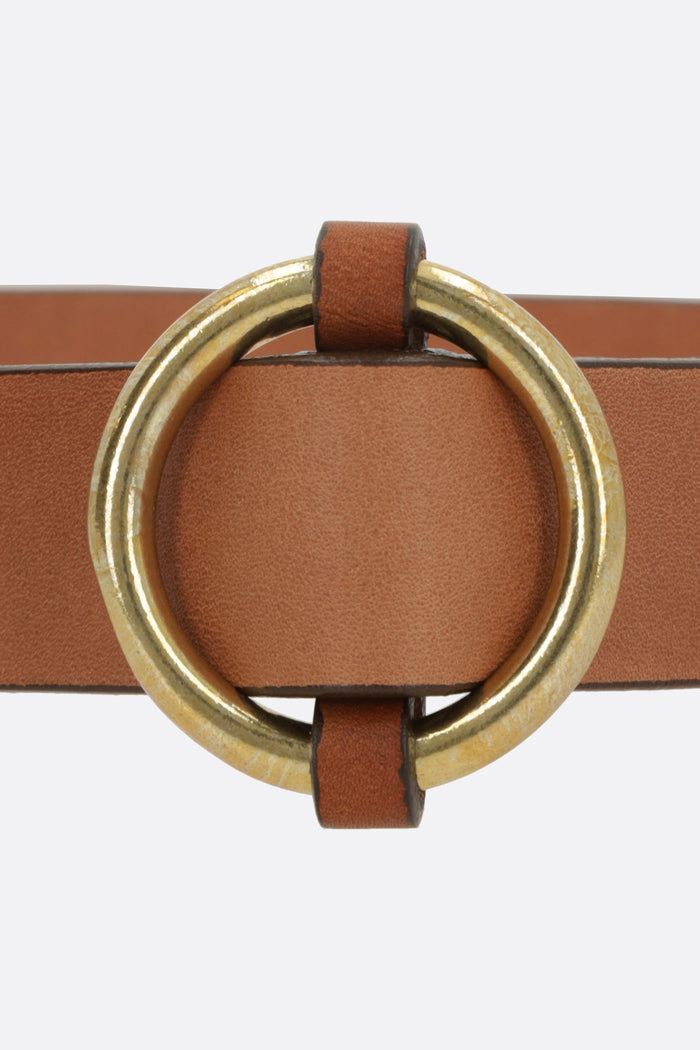 1 1/4" Ring belt in smooth leather