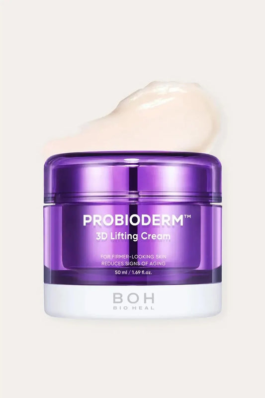 BOH BioHeal Probioderm 3D Lifting Cream - Best Korean Anti Aging Cream 50mL (1.69 FL OZ), Pregnancy Safe Anti Wrinkle Cream for Firmer-Looking Skin, Reduces Signs of Aging, Purple Jar with Cream Texture