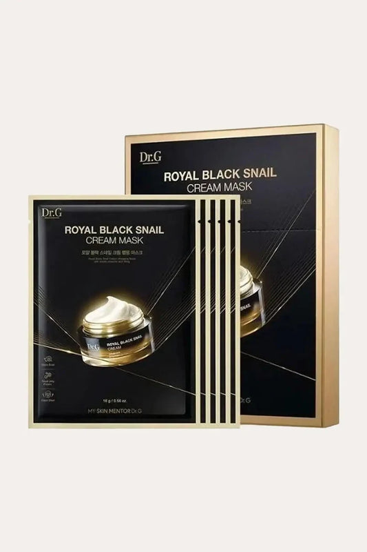 Dr.G Royal Black Snail Cream Mask and Ampoule Mask packaging, a premium Hydrating Mask for Dry Skin that provides intensive nourishment.