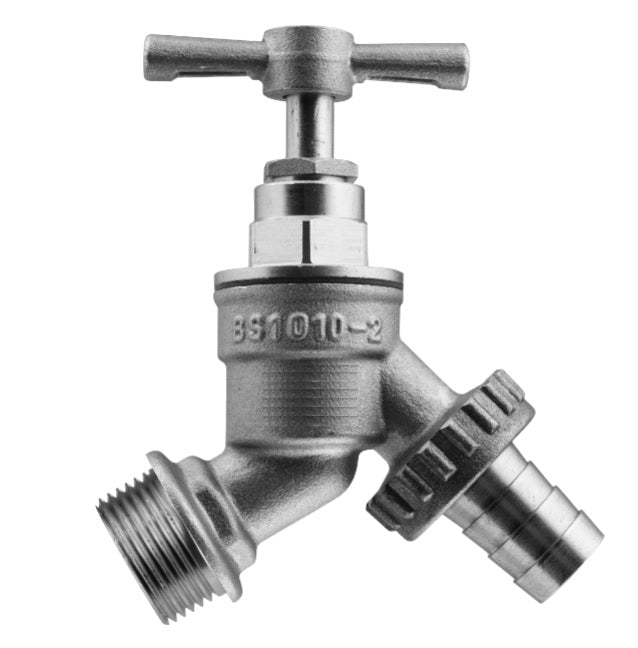 Garden Bib Tap Brass Nickle Plated 3/4in BSPM Inlet Water Connector Tap Adapter
