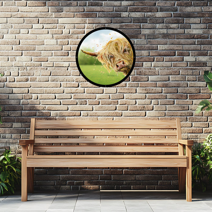 Highland Cow Garden Mirror