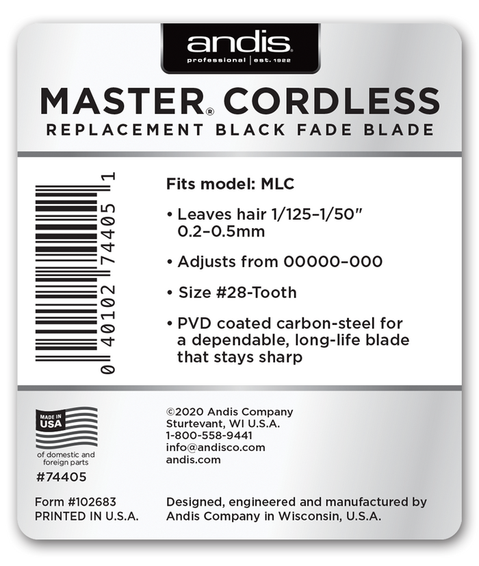 Master® Cordless Li Replacement Black Fade Blade # 74405 - Palms Fashion Inc.